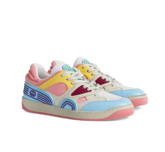 Gucci Multicolor Leather And Fabric Basket Sneakers